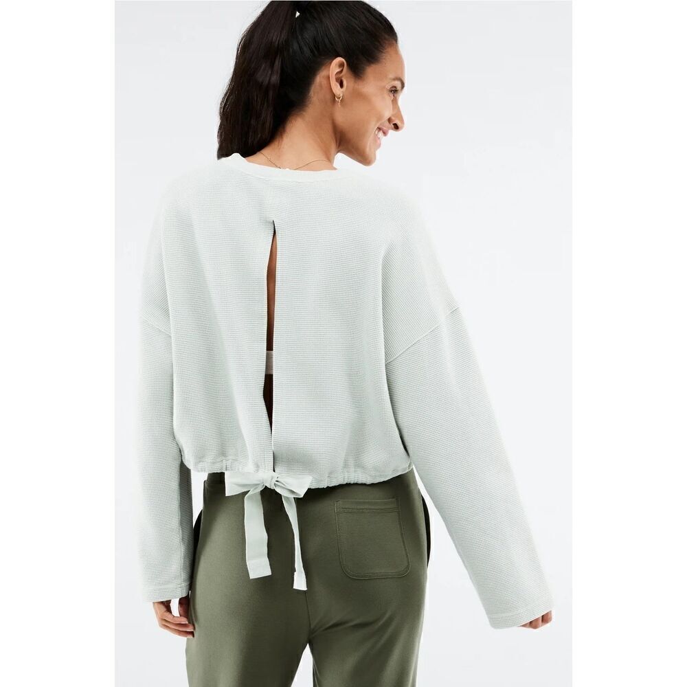 Fabletics Anna Tie-Back Sweatshirt In Dusty Teal